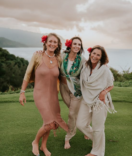 Three women in Kauai laughing and loving life