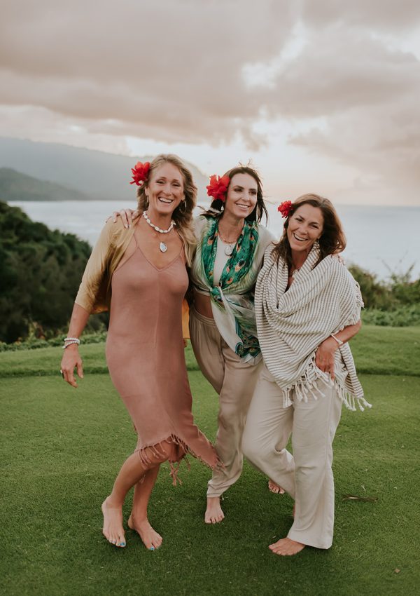Three women in Kauai laughing and loving life